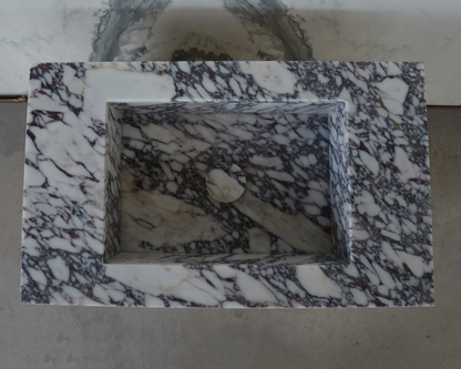 Calacatta Viola Marble Bathroom Sink - Handcrafted Artisan Design