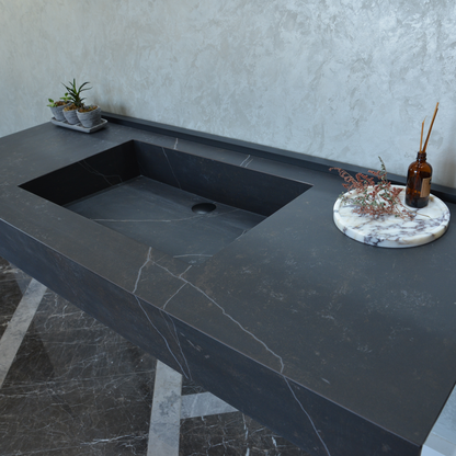 Engineered Porcelain Sink Dekton Kelya Handcrafted Modern Kitchen and Bath Design