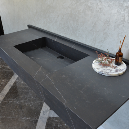 Engineered Porcelain Sink Dekton Kelya Handcrafted Modern Kitchen and Bath Design