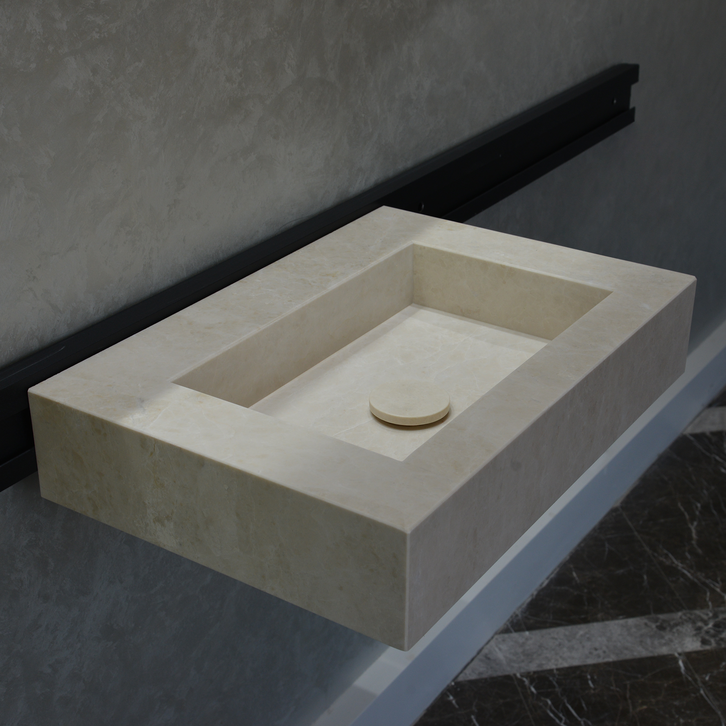Light Pearl Marble Sink - Handcrafted Premium Artisan Finish