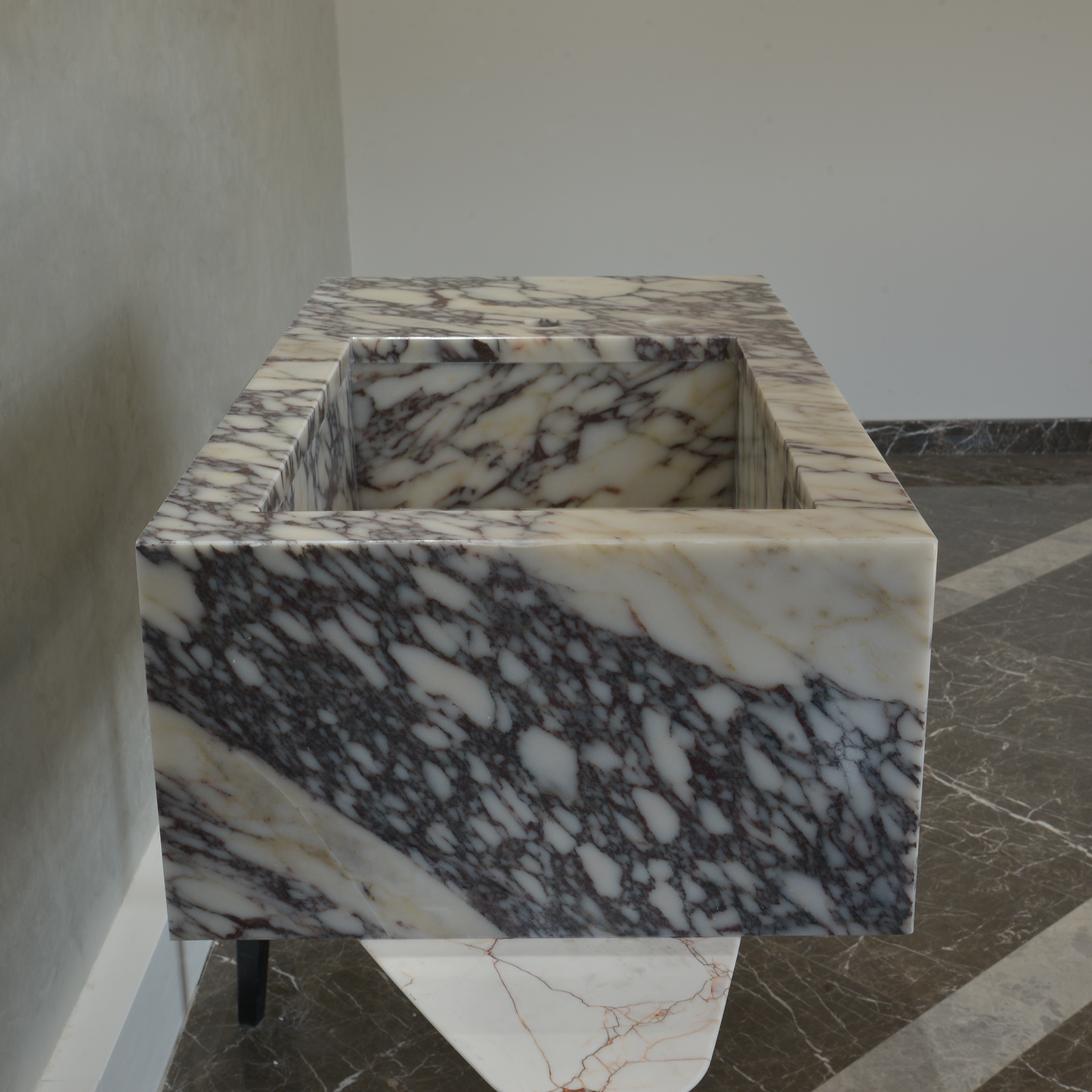 Calacatta Viola Premium Natural Marble Handcrafted Bathroom Sink