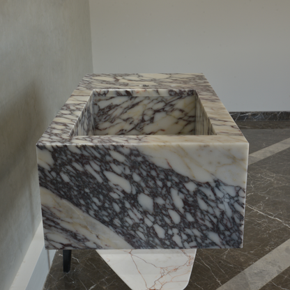 Calacatta Viola Premium Natural Marble Handcrafted Bathroom Sink
