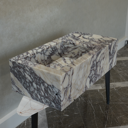 Calacatta Viola Premium Natural Marble Handcrafted Bathroom Sink