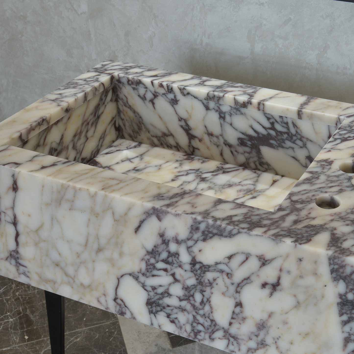 Calacatta Viola Premium Natural Marble Handcrafted Bathroom Sink