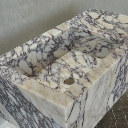 Calacatta Viola Premium Natural Marble Handcrafted Bathroom Sink