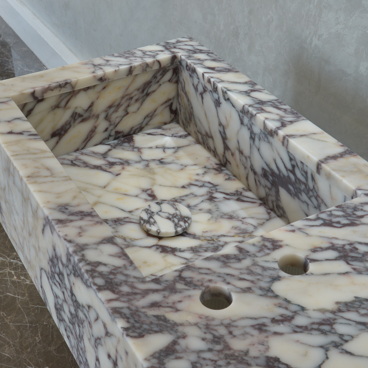 Calacatta Viola Premium Natural Marble Handcrafted Bathroom Sink