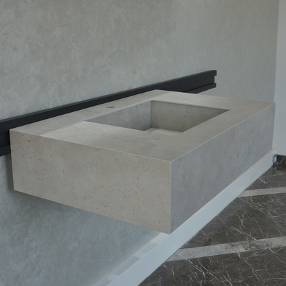 Handcrafted Infinity Concrete Grey Engineered Porcelain Sink