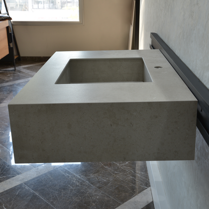 Handcrafted Infinity Concrete Grey Engineered Porcelain Sink