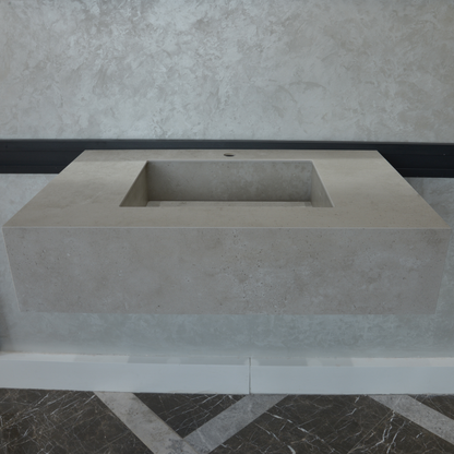 Handcrafted Infinity Concrete Grey Engineered Porcelain Sink