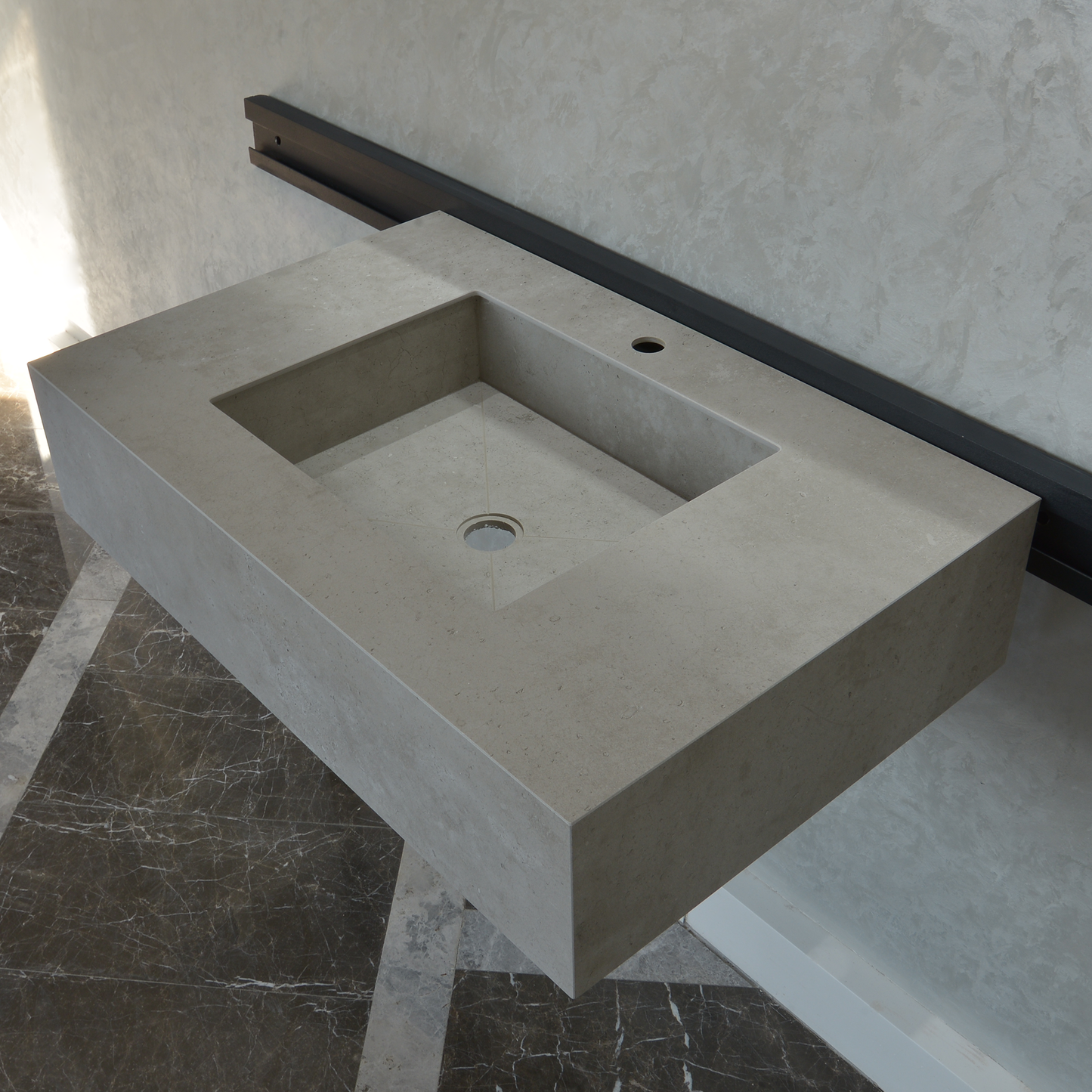 Handcrafted Infinity Concrete Grey Engineered Porcelain Sink