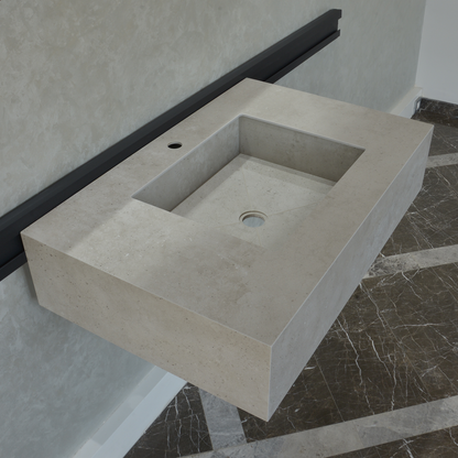 Handcrafted Infinity Concrete Grey Engineered Porcelain Sink