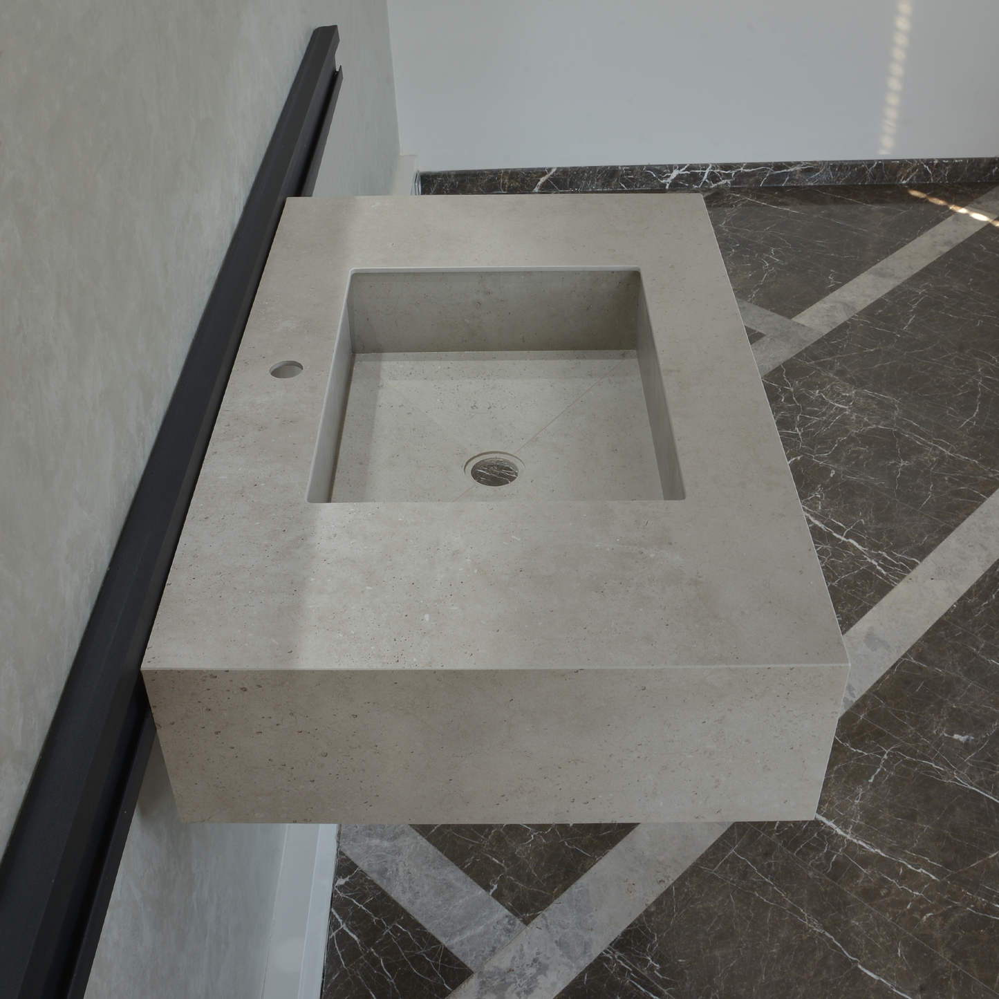 Handcrafted Infinity Concrete Grey Engineered Porcelain Sink