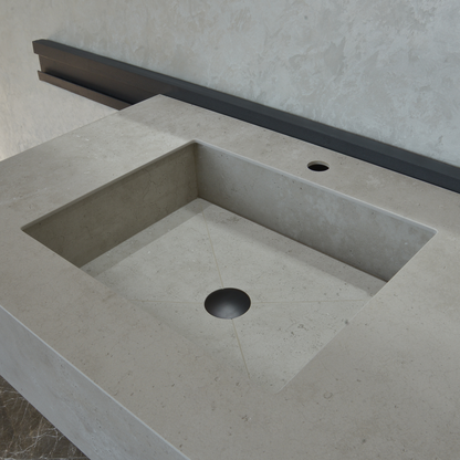 Handcrafted Infinity Concrete Grey Engineered Porcelain Sink