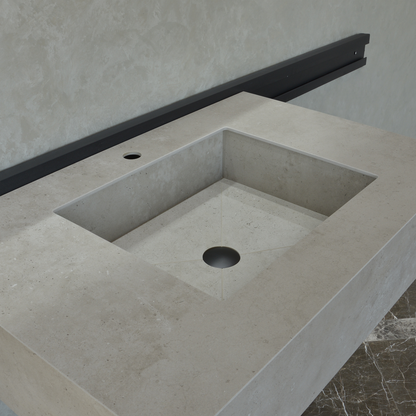 Handcrafted Infinity Concrete Grey Engineered Porcelain Sink