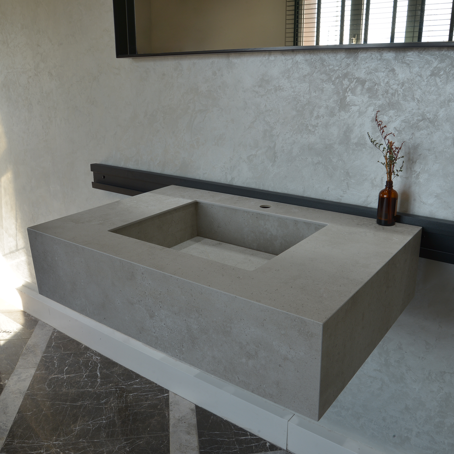Handcrafted Infinity Concrete Grey Engineered Porcelain Sink