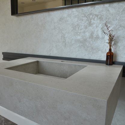 Handcrafted Infinity Concrete Grey Engineered Porcelain Sink