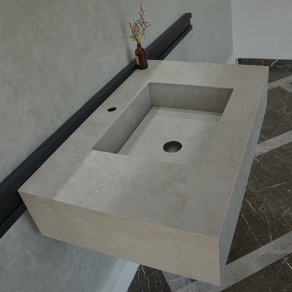 Handcrafted Infinity Concrete Grey Engineered Porcelain Sink