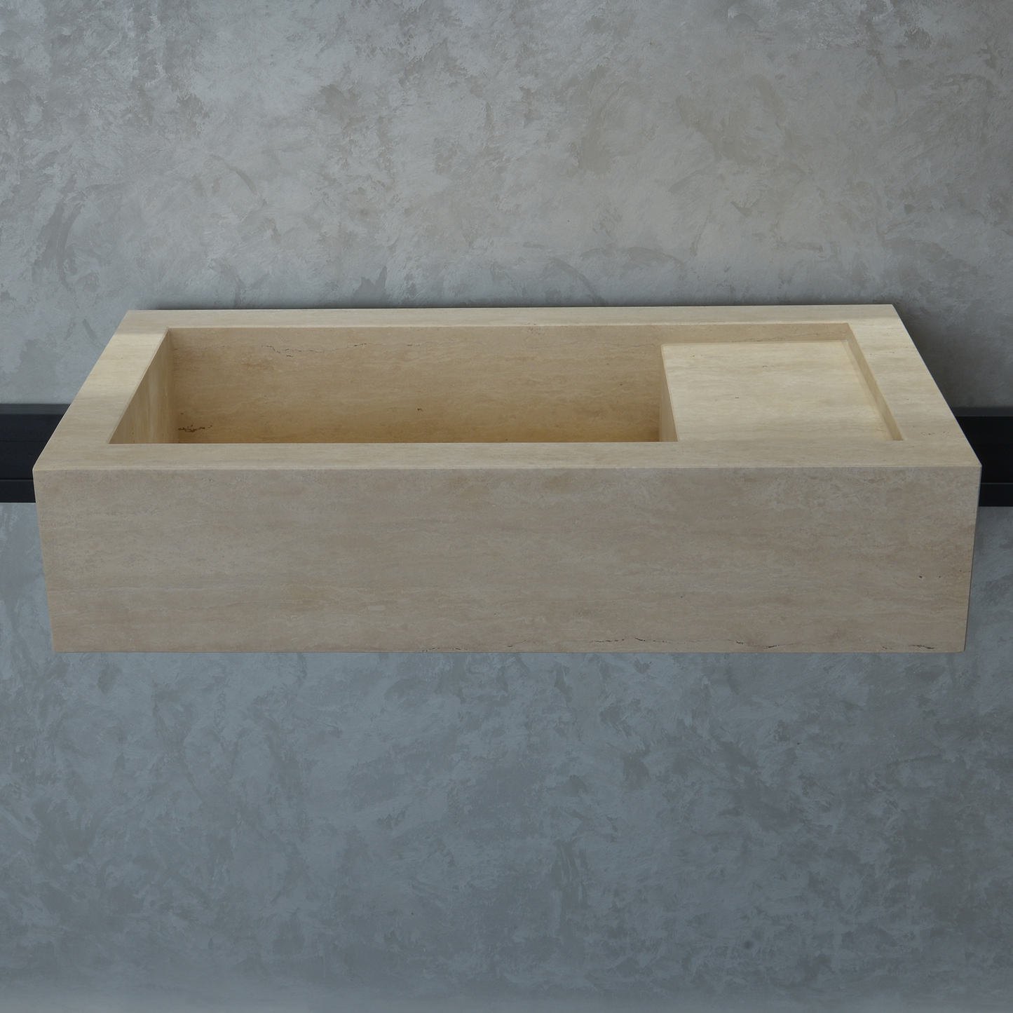 Handmade Travertine Bathroom Sink - Custom Carved Artisan Natural Stone Luxury Basin
