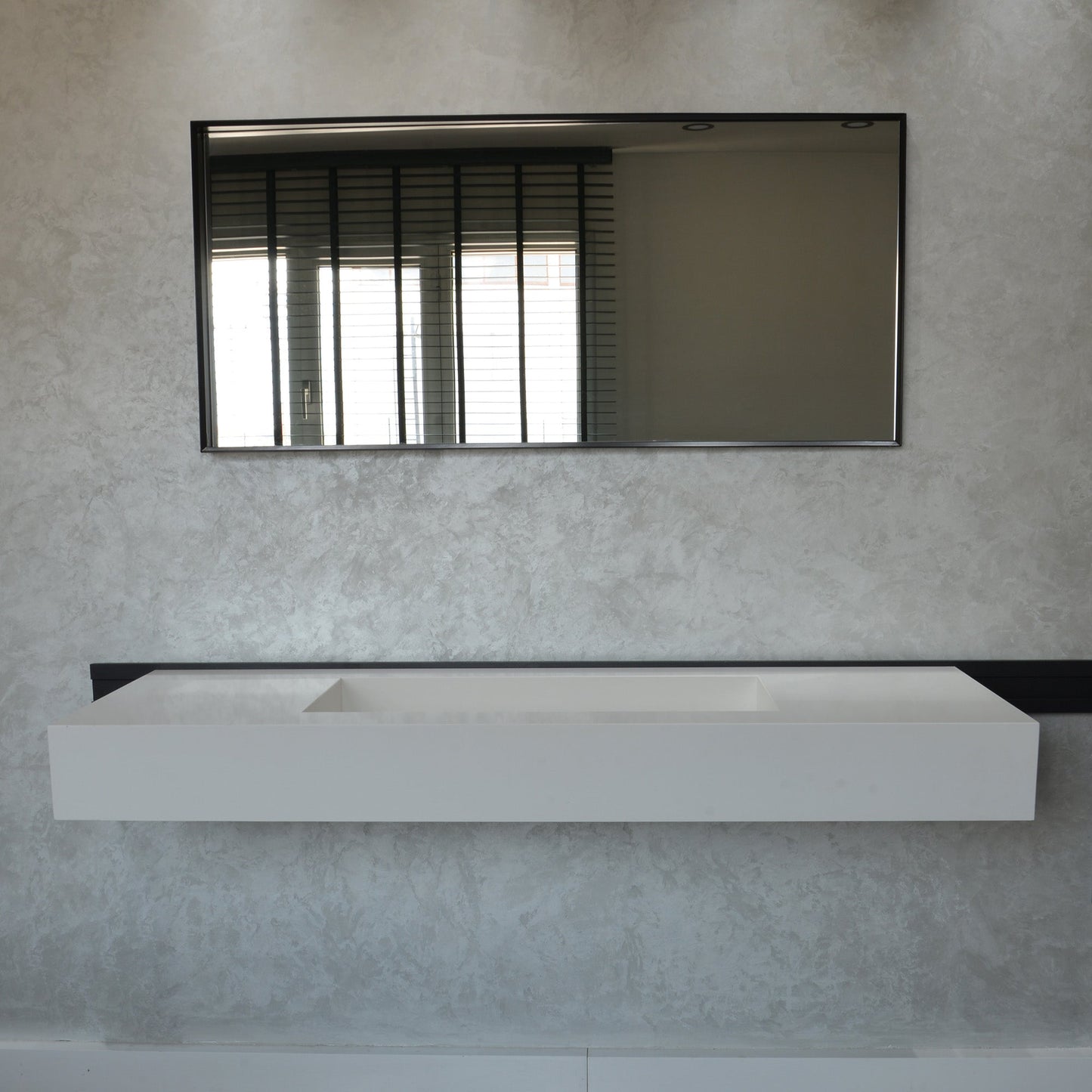 Engineered Quartz Bathroom Vanity - White Polished Single Sink