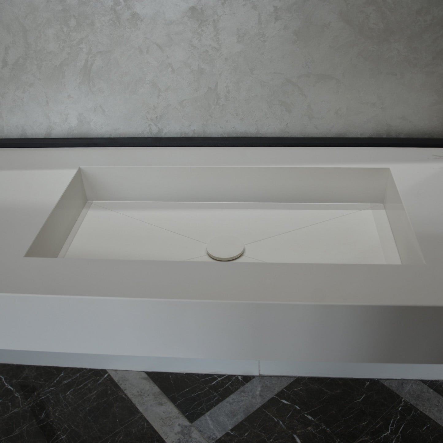 Engineered Quartz Bathroom Vanity - White Polished Single Sink