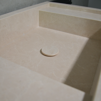 Light Pearl Marble Natural Stone Bathroom Vanity Sink - Handmade Custom