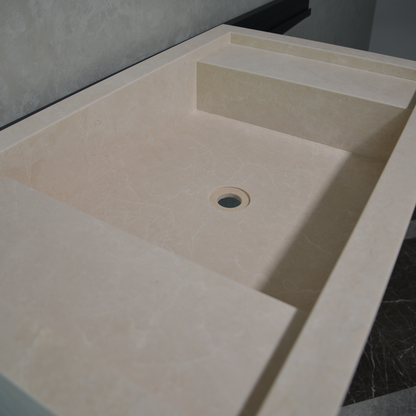 Light Pearl Marble Natural Stone Bathroom Vanity Sink - Handmade Custom