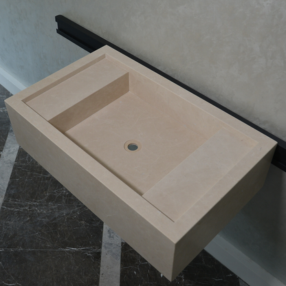 Light Pearl Marble Natural Stone Bathroom Vanity Sink - Handmade Custom