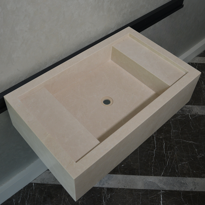 Light Pearl Marble Natural Stone Bathroom Vanity Sink - Handmade Custom