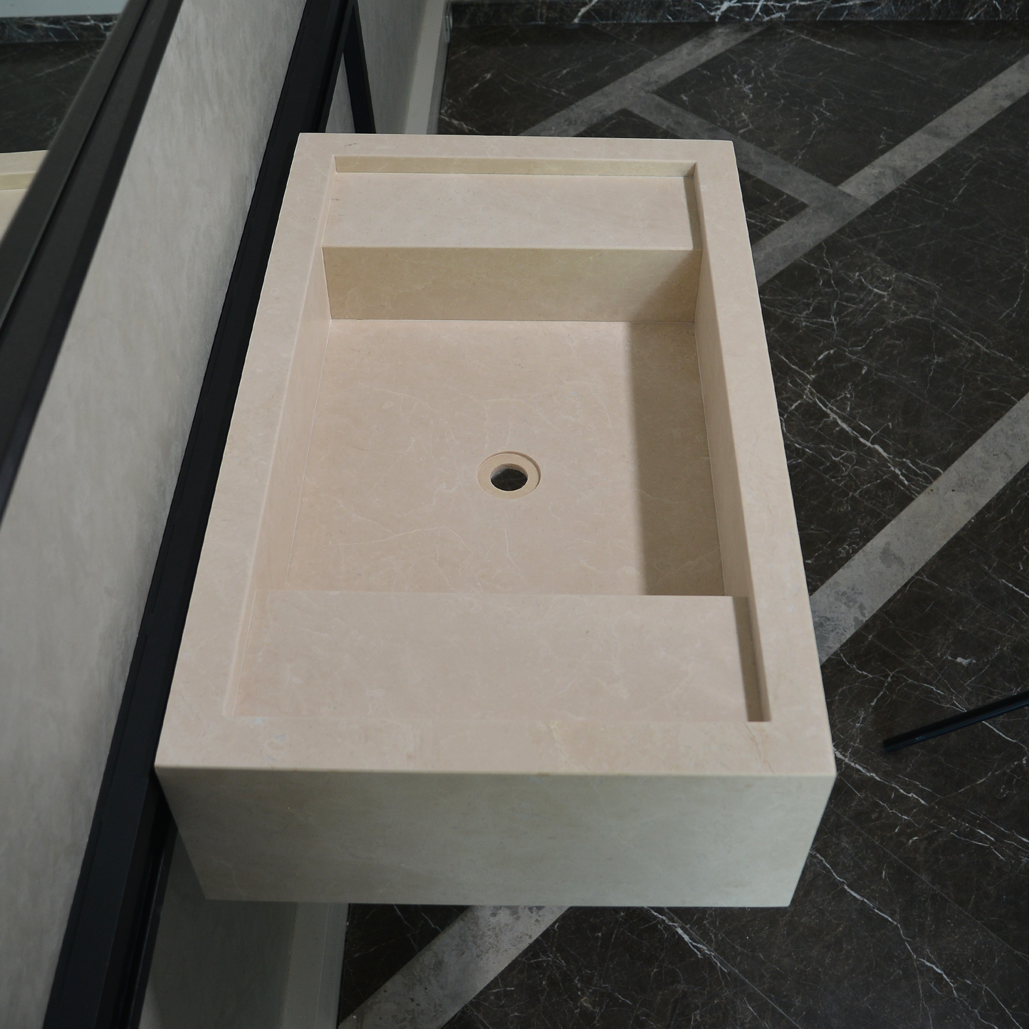 Light Pearl Marble Natural Stone Bathroom Vanity Sink - Handmade Custom