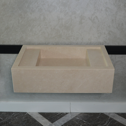Light Pearl Marble Natural Stone Bathroom Vanity Sink - Handmade Custom