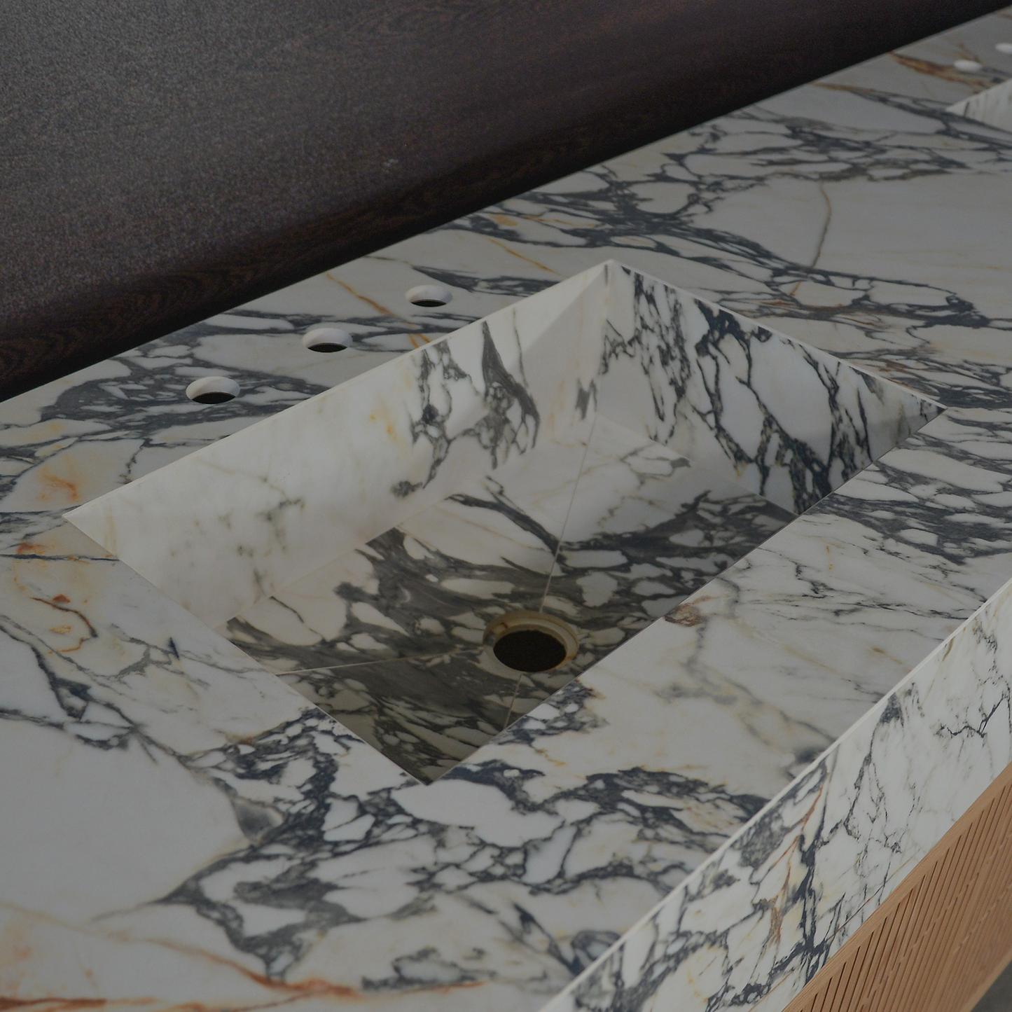 Porcelain Double Sink Corchia Gold - Italian Calacatta Marble