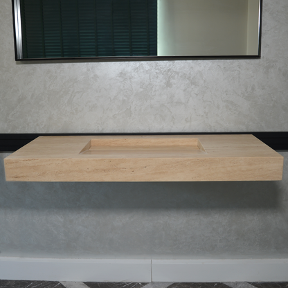 Handmade Travertine Natural Stone Sink - Custom Bathroom Vanity