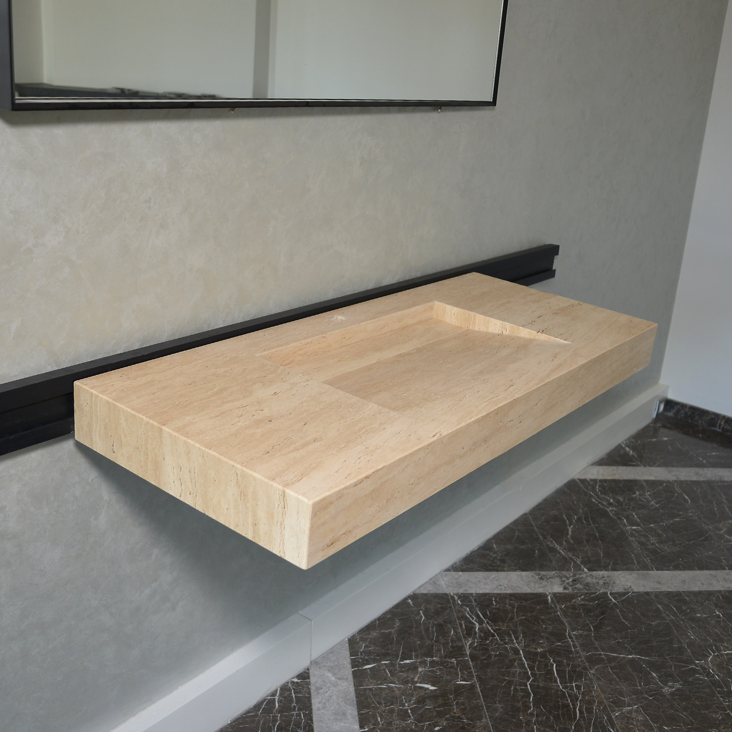 Handmade Travertine Natural Stone Sink - Custom Bathroom Vanity