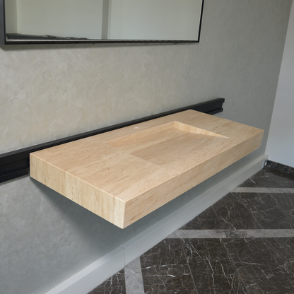 Handmade Travertine Natural Stone Sink - Custom Bathroom Vanity