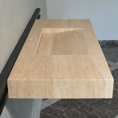 Handmade Travertine Natural Stone Sink - Custom Bathroom Vanity