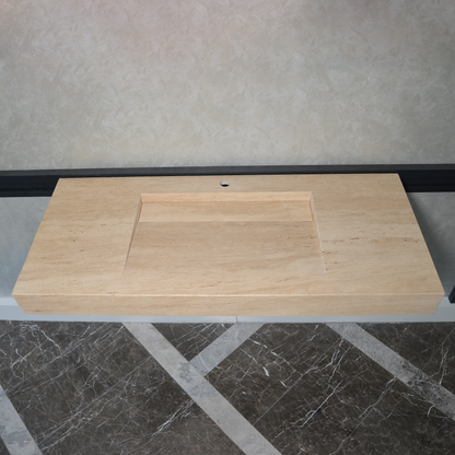 Handmade Travertine Natural Stone Sink - Custom Bathroom Vanity