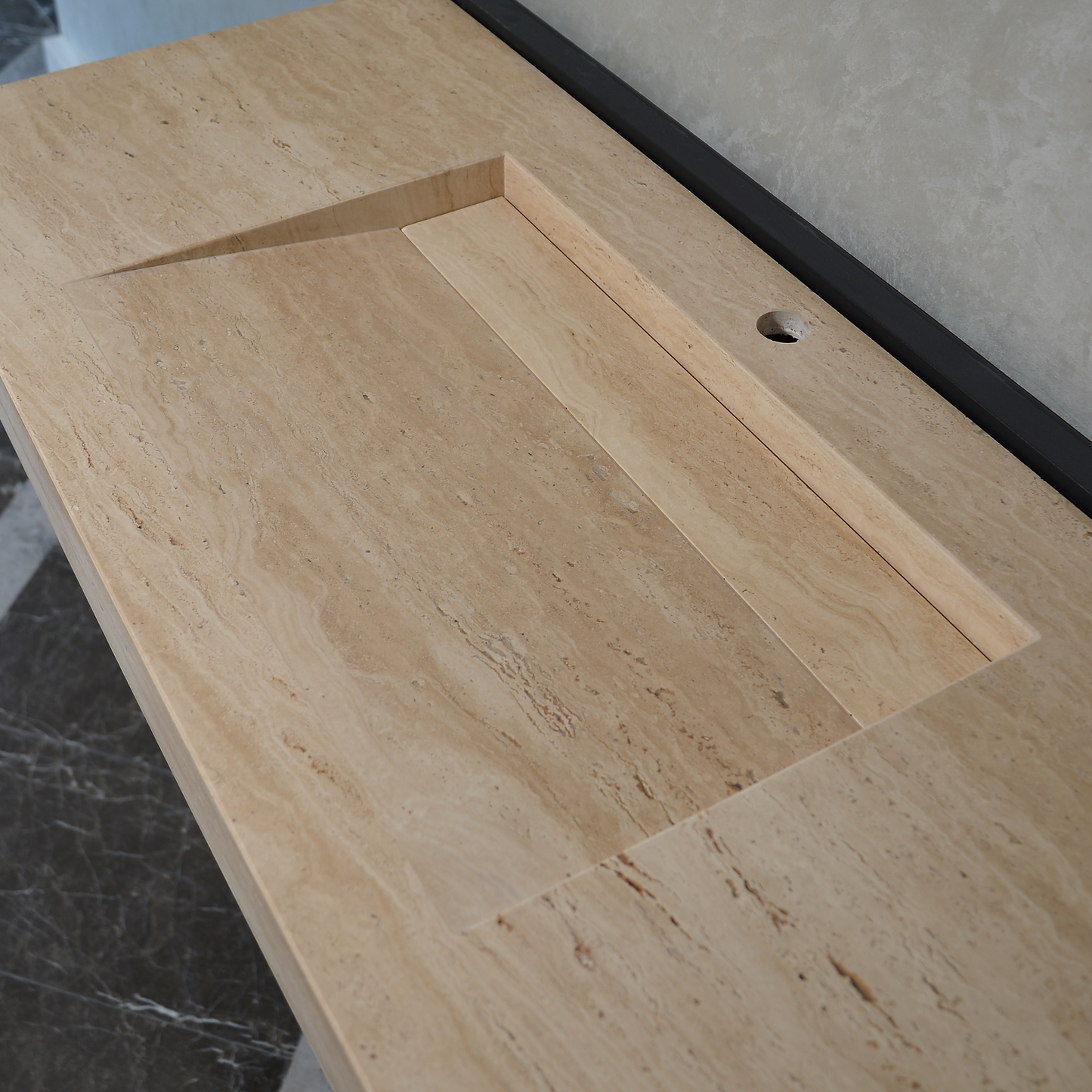 Handmade Travertine Natural Stone Sink - Custom Bathroom Vanity