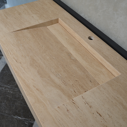 Handmade Travertine Natural Stone Sink - Custom Bathroom Vanity