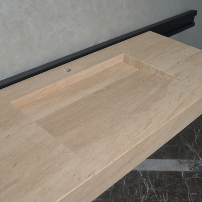Handmade Travertine Natural Stone Sink - Custom Bathroom Vanity