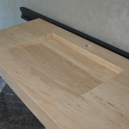 Handmade Travertine Natural Stone Sink - Custom Bathroom Vanity