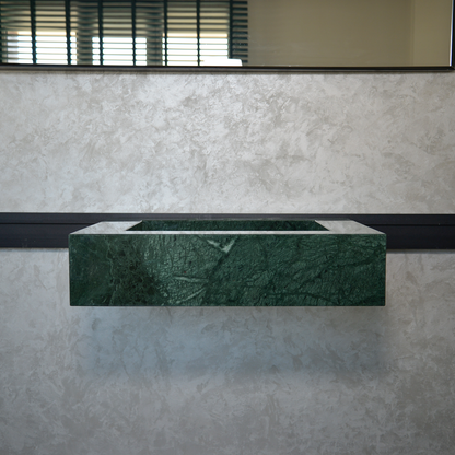 Verde Guatemala Marble Sink - Custom Handcrafted Green Matte Finish Bathroom Vanity