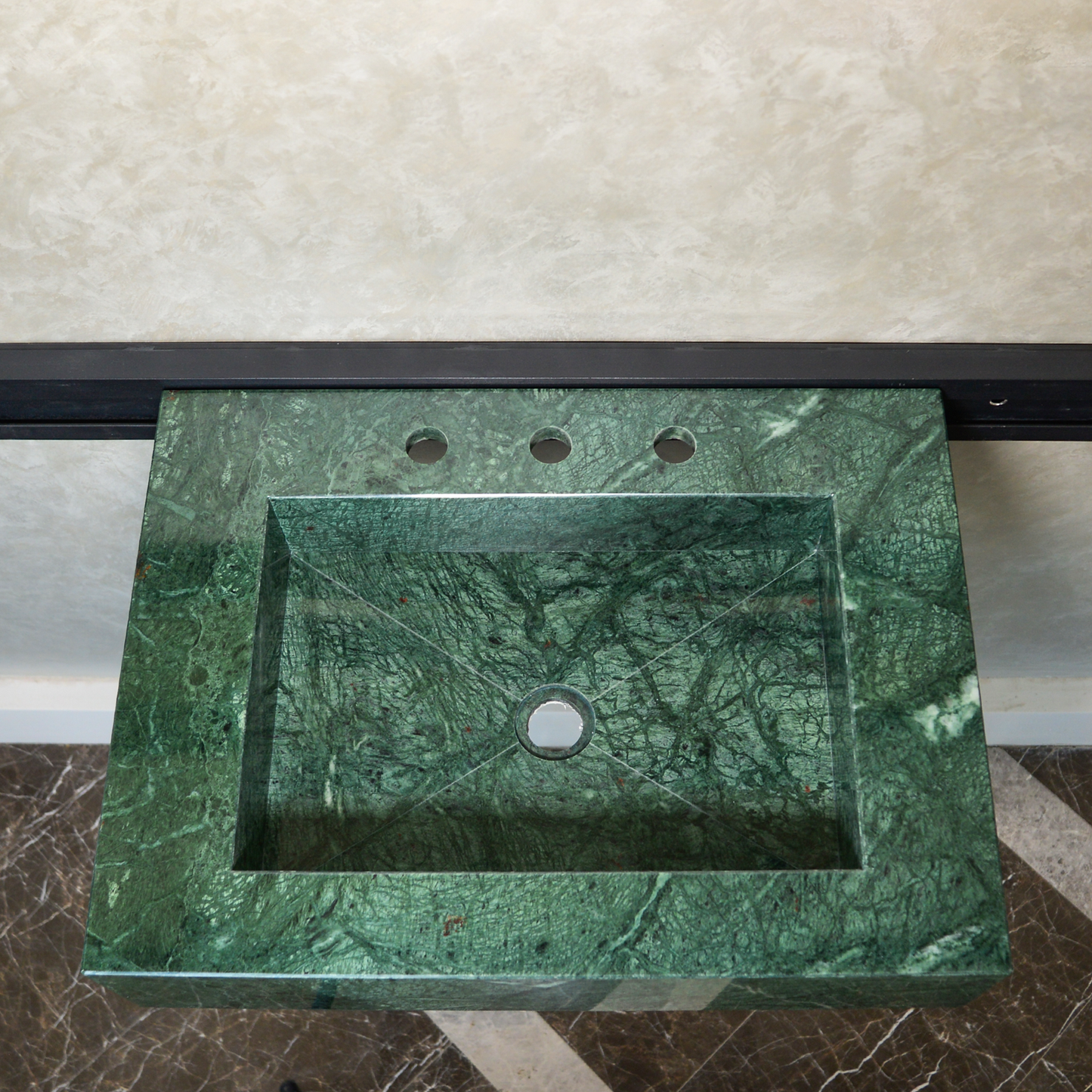 Verde Guatemala Marble Sink - Custom Handcrafted Green Matte Finish Bathroom Vanity