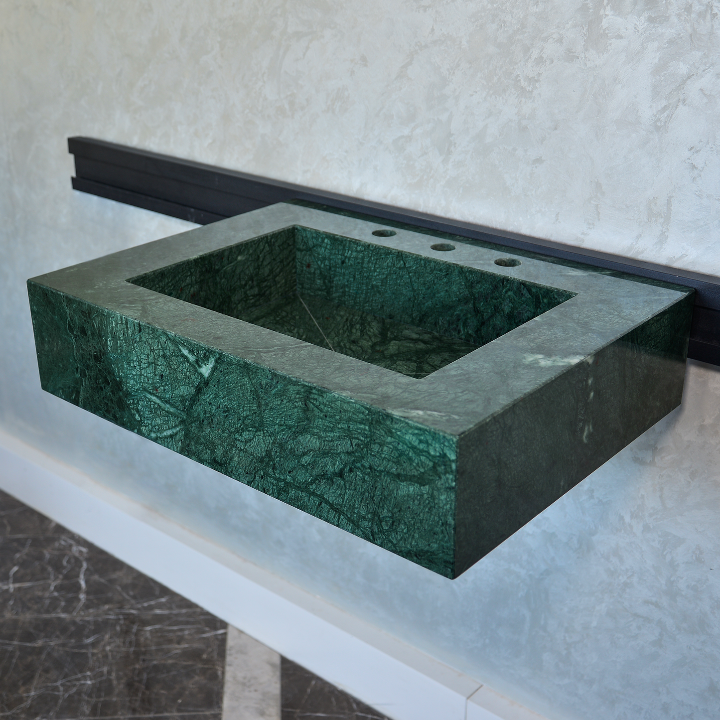 Verde Guatemala Marble Sink - Custom Handcrafted Green Matte Finish Bathroom Vanity