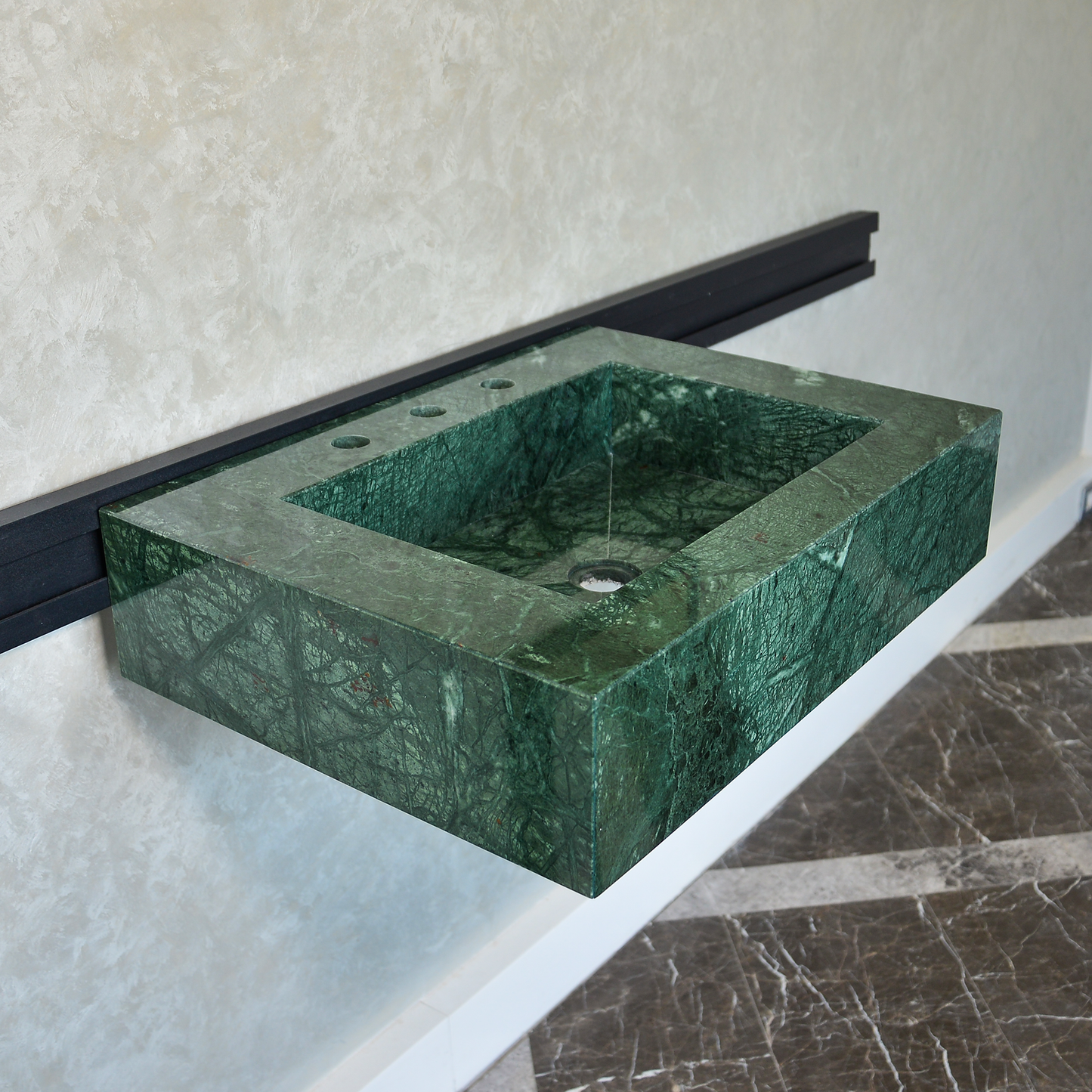 Verde Guatemala Marble Sink - Custom Handcrafted Green Matte Finish Bathroom Vanity