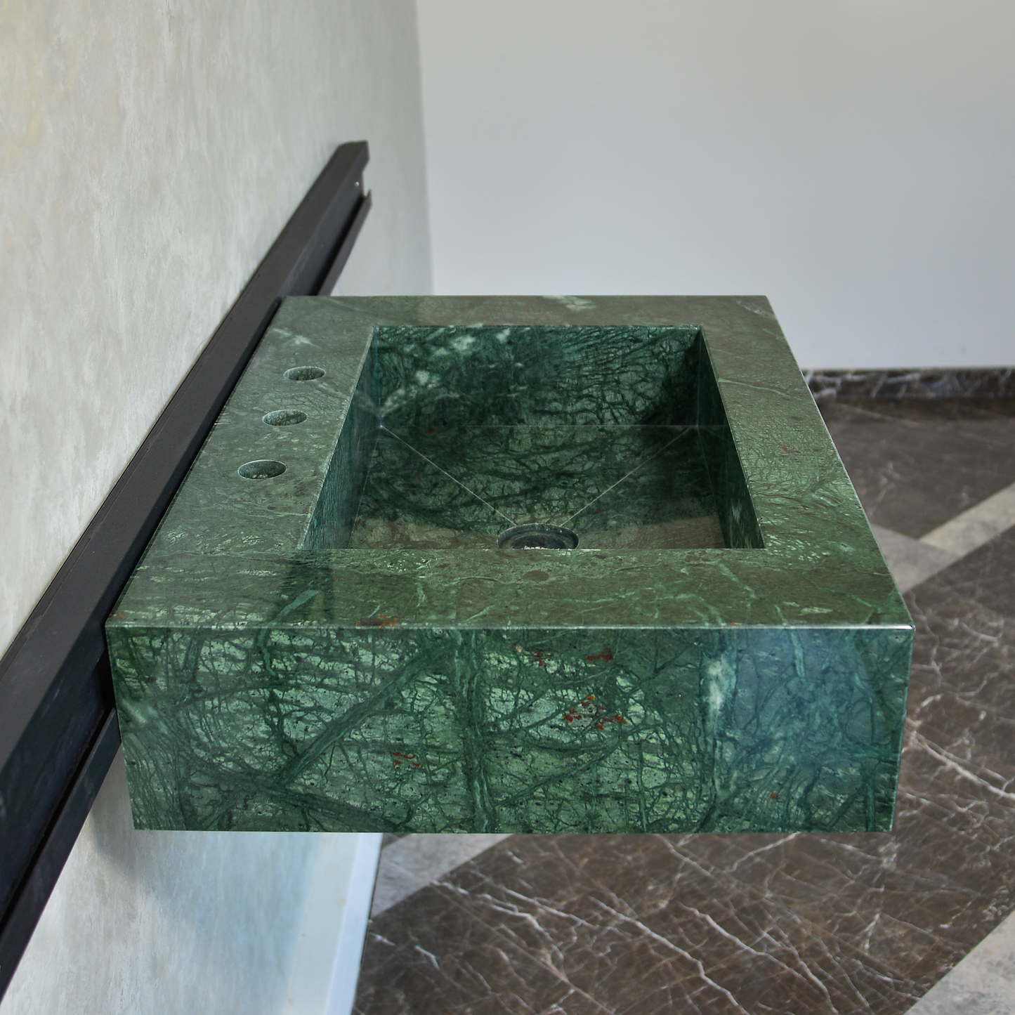 Verde Guatemala Marble Sink - Custom Handcrafted Green Matte Finish Bathroom Vanity