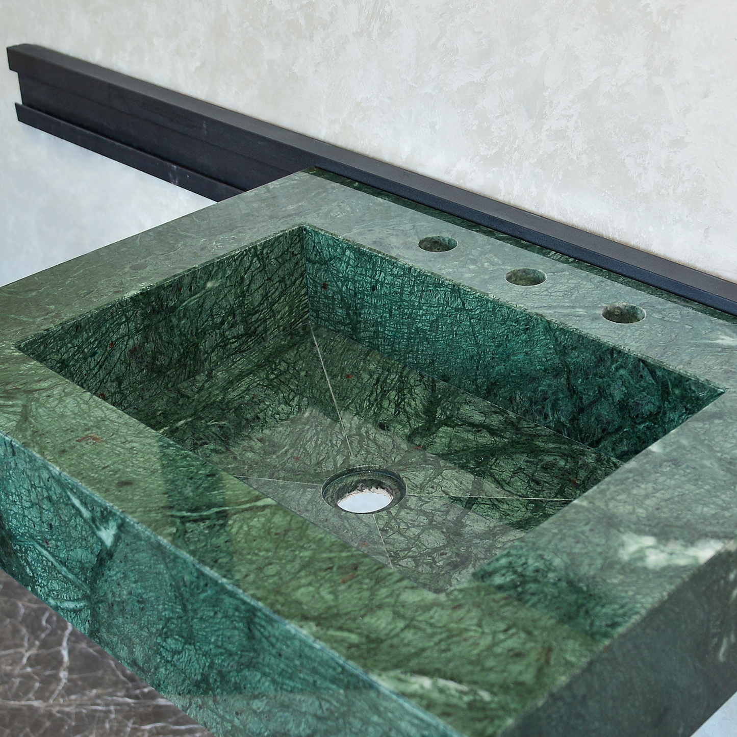 Verde Guatemala Marble Sink - Custom Handcrafted Green Matte Finish Bathroom Vanity