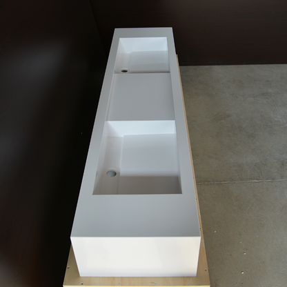 Handcrafted Double Quartz Kitchen Sink - Custom Engineered Stone