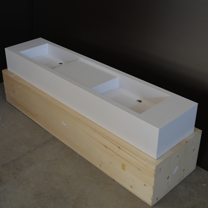 Handcrafted Double Quartz Kitchen Sink - Custom Engineered Stone