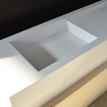 Handcrafted Double Quartz Kitchen Sink - Custom Engineered Stone