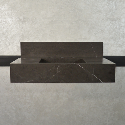 Pietra Grey Handcrafted Natural Marble Bathroom Sink - Polished